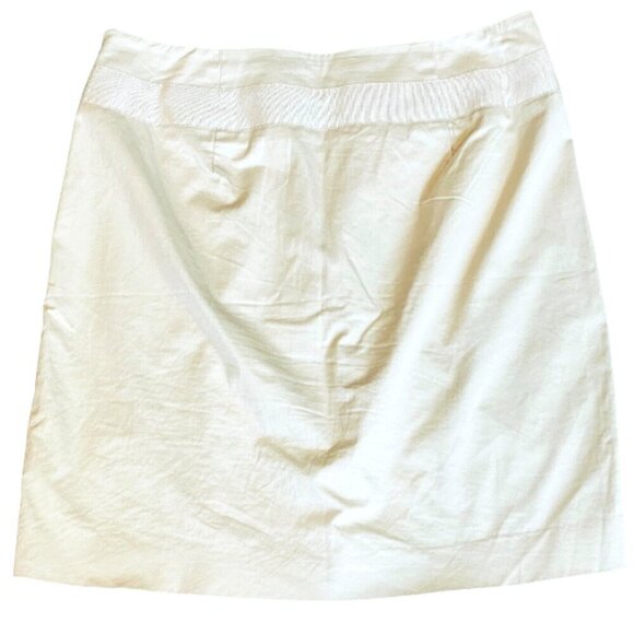 Banana Republic Cotton Smocked Waist Pocket Skirt Sz 4P Light Khaki-Beige #349C - Picture 6 of 9